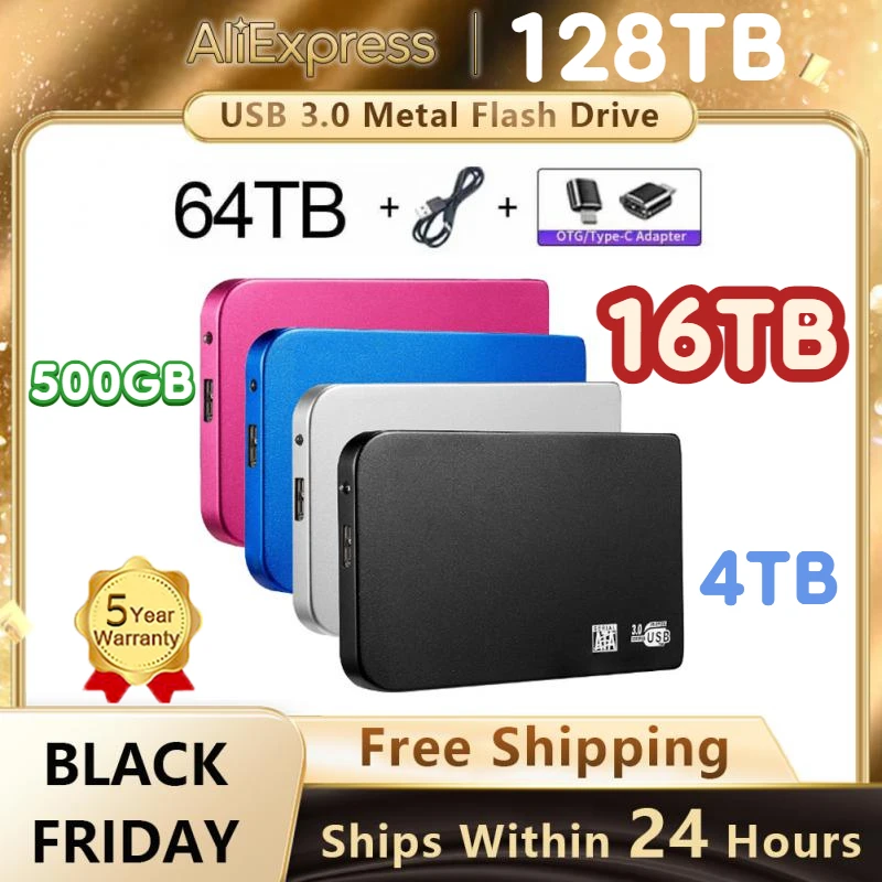 

Portable SSD Mobile Drive 8TB 64TB High Speed External Hard Drive USB 3.1 Type-C External Storage Hard Disks For Laptops Ps4 Ps5