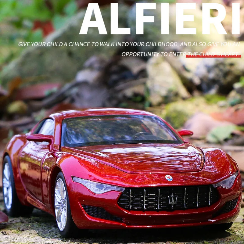 

Модель спортивного автомобиля JKM 1/32 Maserati Alfieri из сплава, коллекция аксессуаров, копия автомобиля для мальчиков, подарки на день рождения