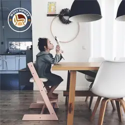 Wuli Ins-Silla de comedor para bebé, asiento de madera maciza, multifuncional, ajustable, para crecimiento de bebé, novedad, 2024