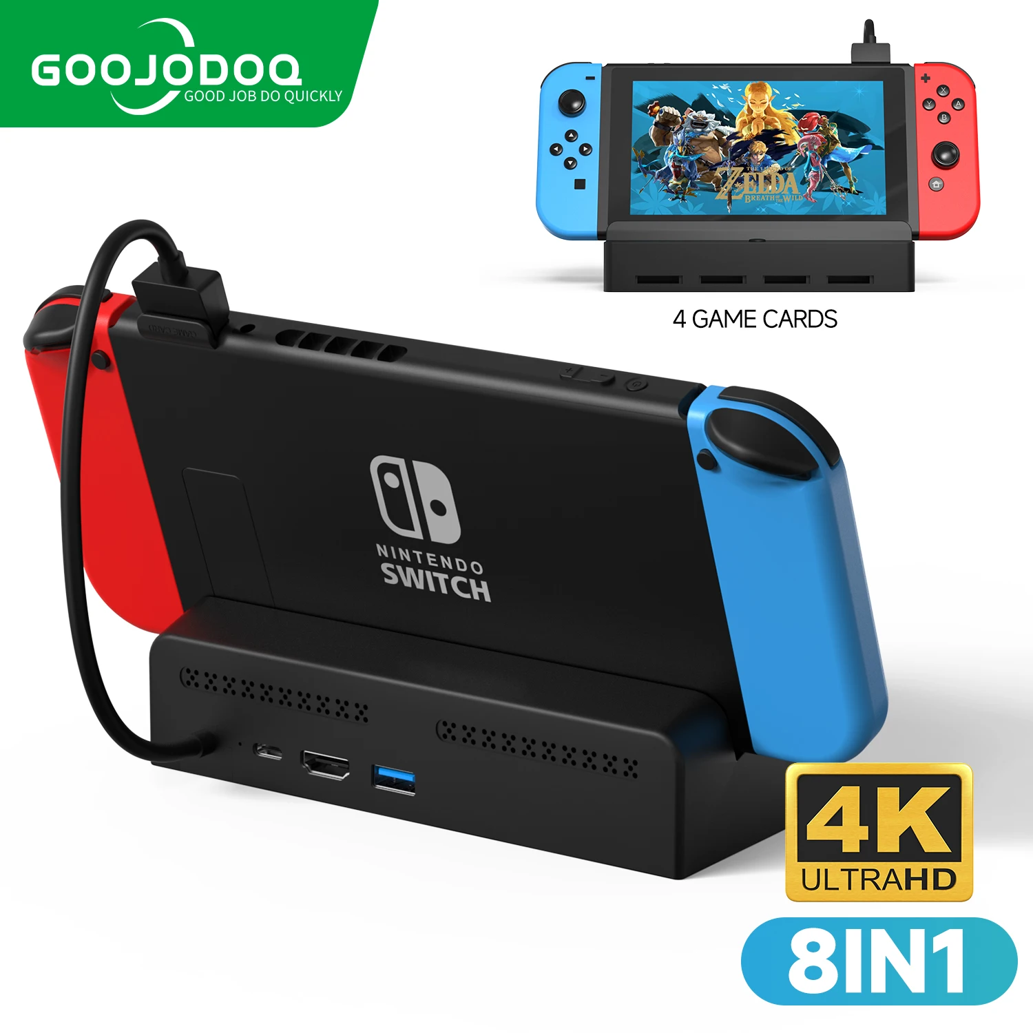 Switch tv Docking Station em Base Adaptadora de Comutação 4k Hdmi Suporte de Carregamento tipo c Oled Portátil Slot para Jogos 100w
