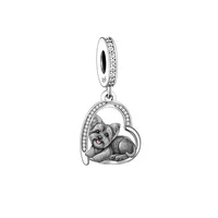 Fit Original Pan Charms Bracelet 925 Sterling Silver Pomeranian Poodle Chihuahua Schnauzer Pug Dog Bead For Making Berloque DIY 2