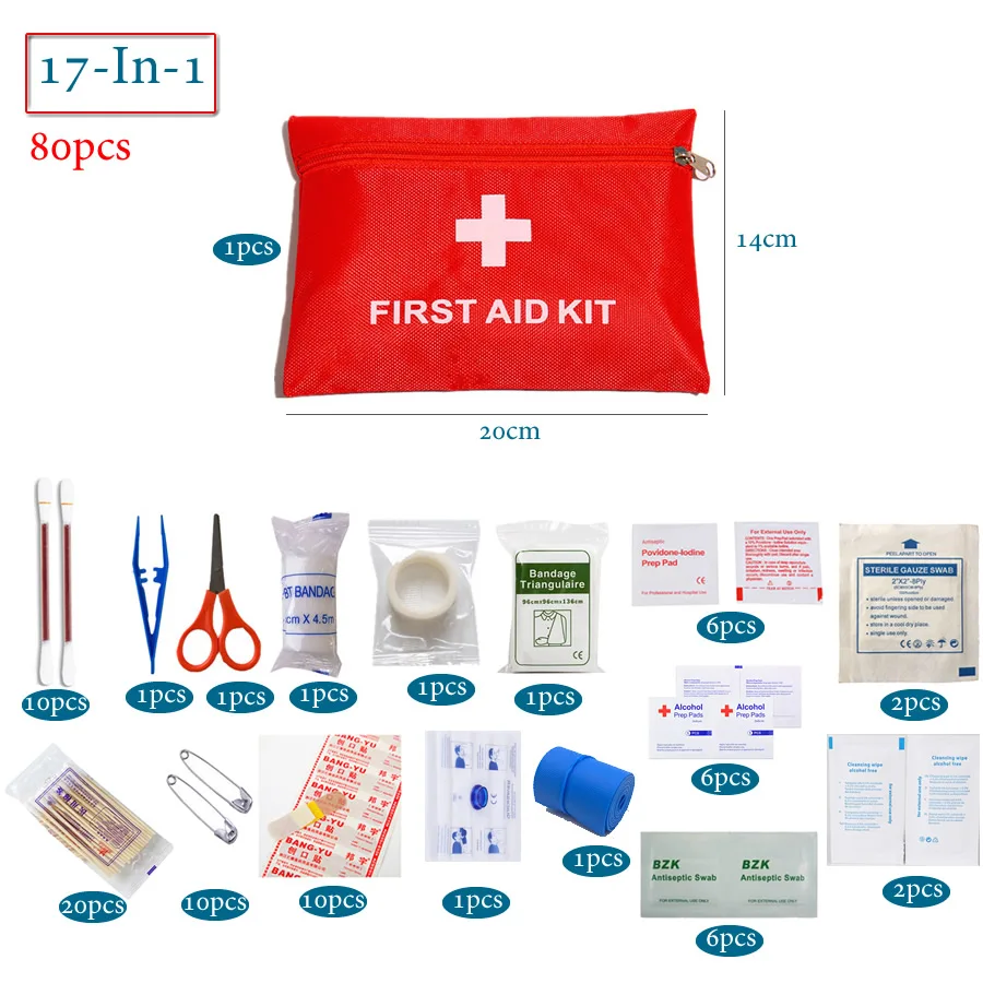 Kit de supervivencia de emergencia de 238 piezas y kit de primeros