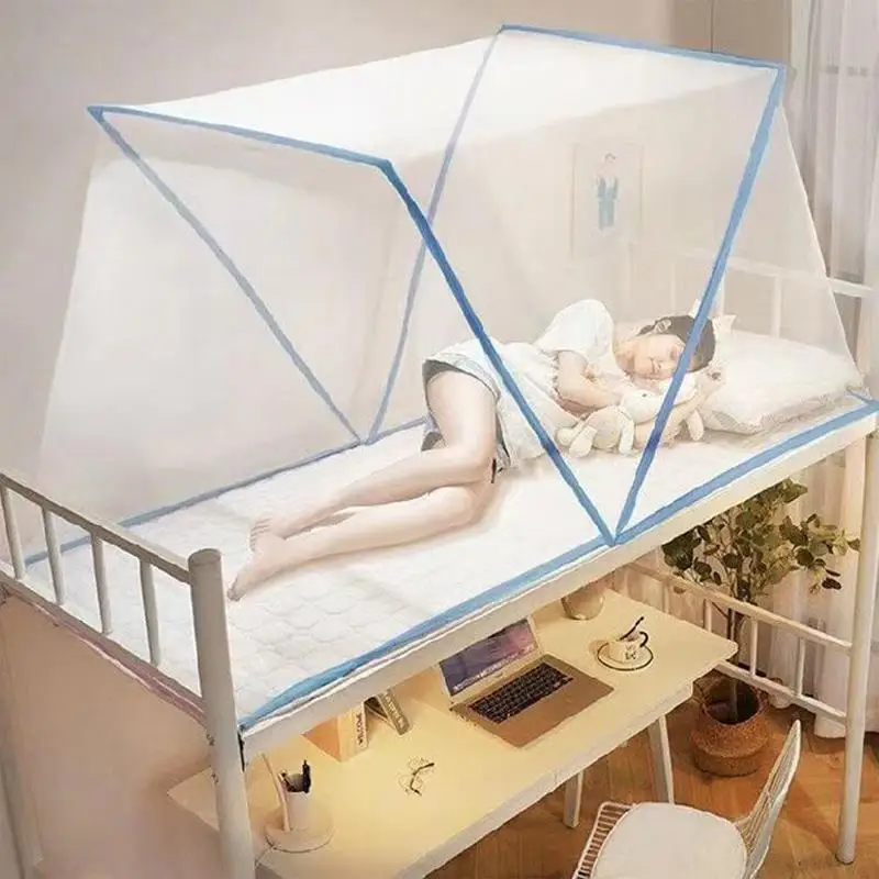 Dormitory Single Bed Mesh Folding Bed Mesh Tent Net Covers Portable Mosquito Forbidden Breathable Bedroom Outdoor Trip Tent