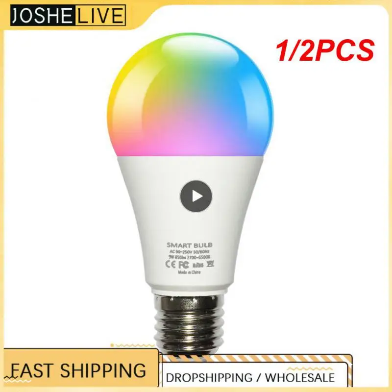 

1/2 шт., умная лампа E27 с поддержкой Wi-Fi