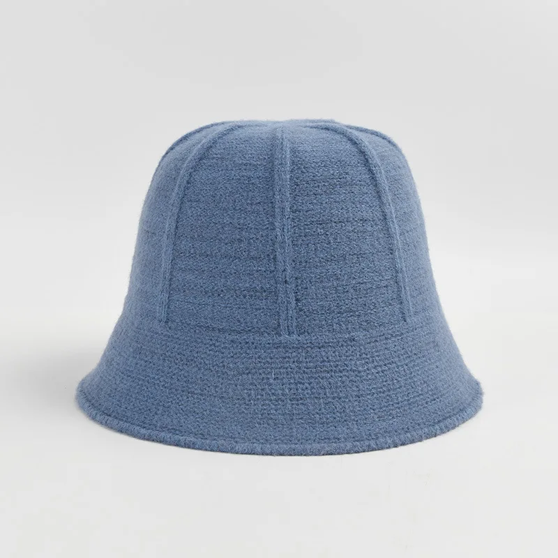 

Fashion Winter Knit Bucket Hat Unisex Adult Warm Autumn Cap Trendy Girl Boy Casual Solid Fisherman Cap