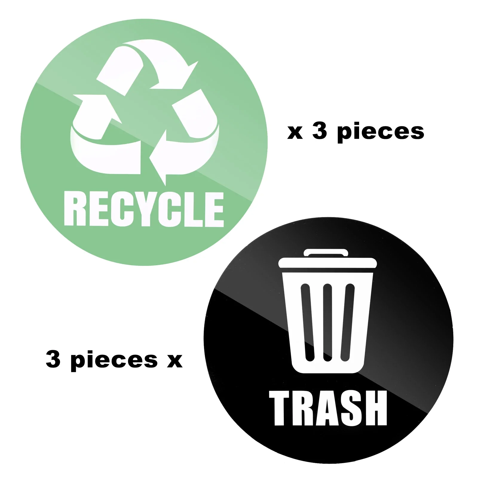 thumbnail image 2 of Sutter Signs Trash & Recycling Labels - 5.5x5.5 Metal Finish Stickers For Bins 2 of 10