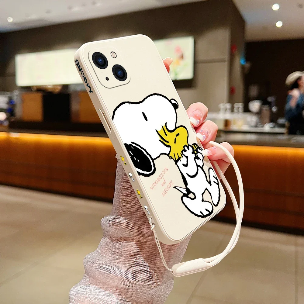 thumbnail image 1 of Funda de silicona con dibujos animados para iPhone, carcasa con correa de mano, para modelos 15, 14, 13, 12, 11 Pro Max, Mini, X, XR, XS MAX, SE20, 8, 7 Plus, 1 of 4