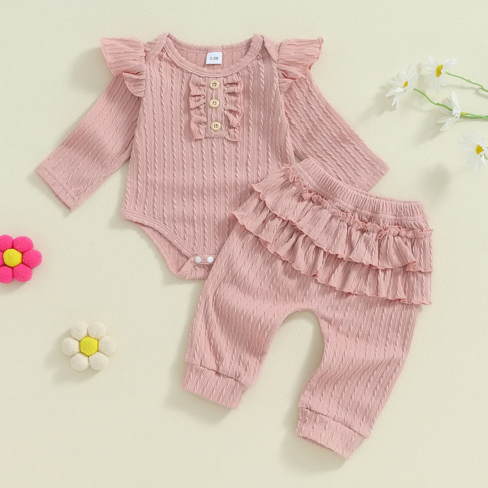 Kid Baby Girl Long Sleeved Fashion 2 Pcs Sets
