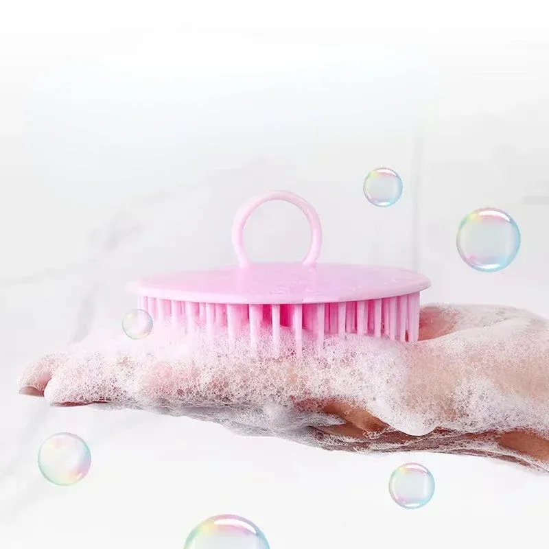 Random Color Soft Silicone Shampoo Brush Head Care Massage Scrubbers Bathroom Products Hair Washing Hair Scalp Washing Comb
