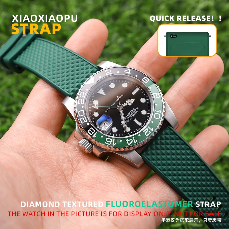 Cinturino In Gomma Per Orologi Pilota Omega Seamaster Iwc, Cinturino Rolex Submariner Fkm, Accessori Per Orologi In Fluoroelastomero 20 Mm22Mm