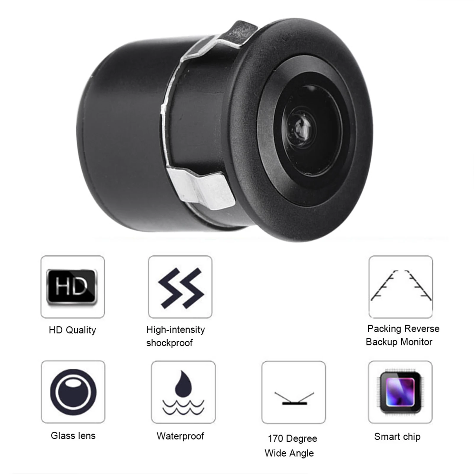 170 ° Telecamera CCTV a colori mini impermeabile cablata CCD grandangolare PAL/NTSC per auto - immagine 3