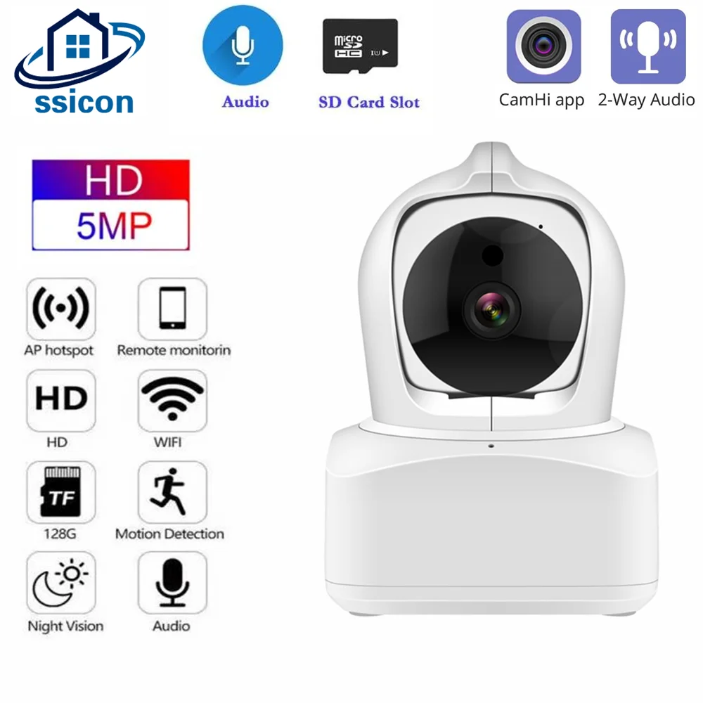 5Mp Camhi Wifi Camera Indoor Cctv Two Ways Audio Wireless Security Protection Smart Home Camera Speed Dome