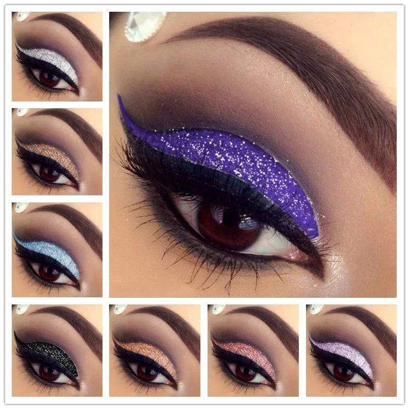 Pink Liquid Glitter Eyeshadow Metallic Pigment Eyes Makeup 18 Colors Shimmer Eye Shadow Liquid Waterproof Maquiagem Yeux Sombra 6