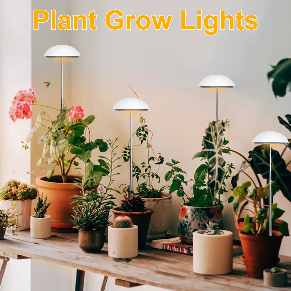 Full Spectrum Grow Lights with Auto On/Off Timer Plant Light Height Adjustable Grow Lamp for Indoor Hydroponic Plants Veg Flower