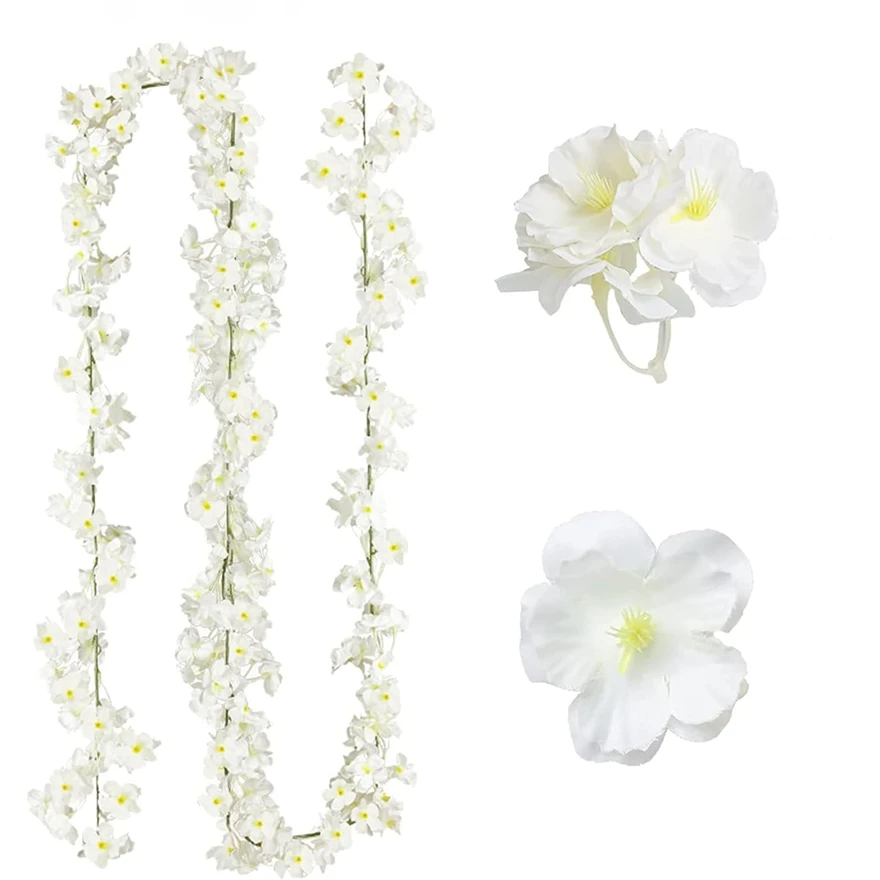 180 cm künstliche Sakura-Blumen, Ranke, Hochzeit, Garten, Rosen, Bogen, Wand, Zuhause, Party, Dekorationen, Festival, Braut, Seide, Sammelalbum, Pflanzen