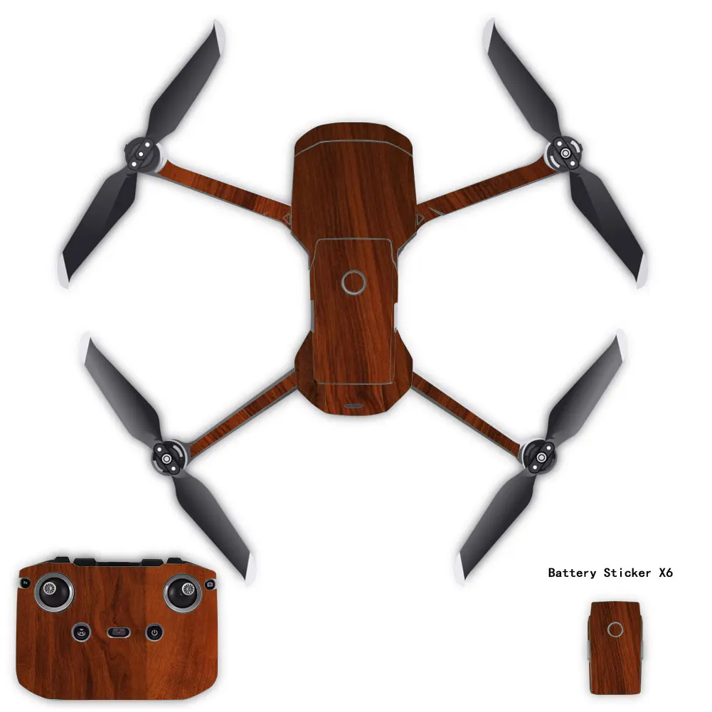 PVC Stickers Waterproof Skin Decals for DJI Mavic Air 2 Decal Skin Sticker Drone Body + RC + 3 Battery Protection Film Cover set