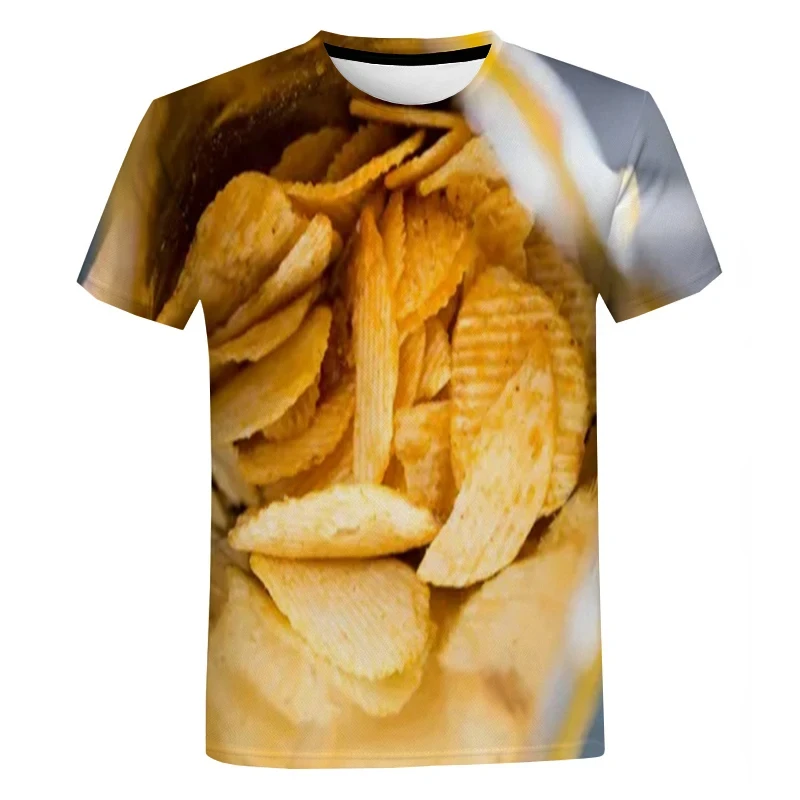 

Snack Potato Chips T-shirts 3D Print Men Women Short sleeve O-neck Tshirts Hip Hop streetwear Casual Top Unisex clothing