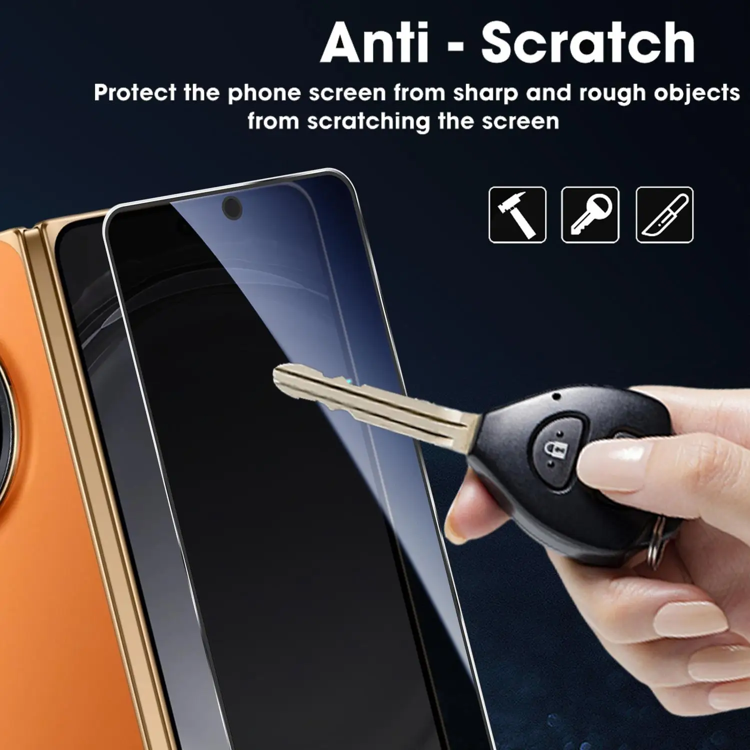 Anti-Spy Privacy Screen Protector Glass with Easy Installation and Dust-Free Tempered Glass