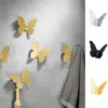 Stainless Steel Butterfly Shaped Wall Hanger Gold/Silver/Black Sturdy Towel Hangers Wall Mounted Anti-rust Key Holder Rack Hats 1