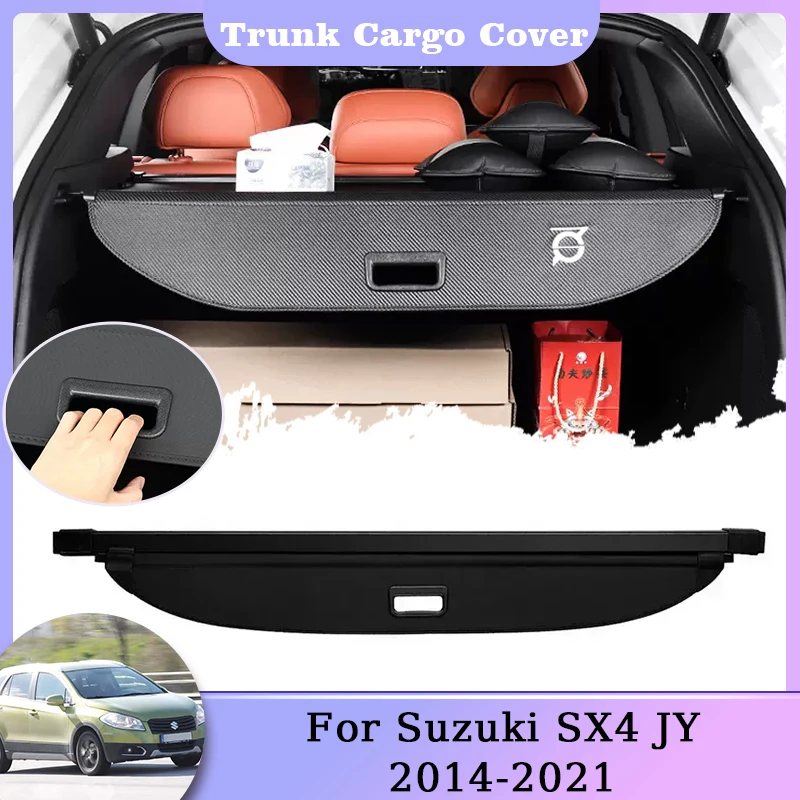 

Car Rear Trunk Cargo Cover For Suzuki SX4 JY Crossover S Cross 2014~2021 Hatchback Luggage Shades Shield Curtain Mat Retractable