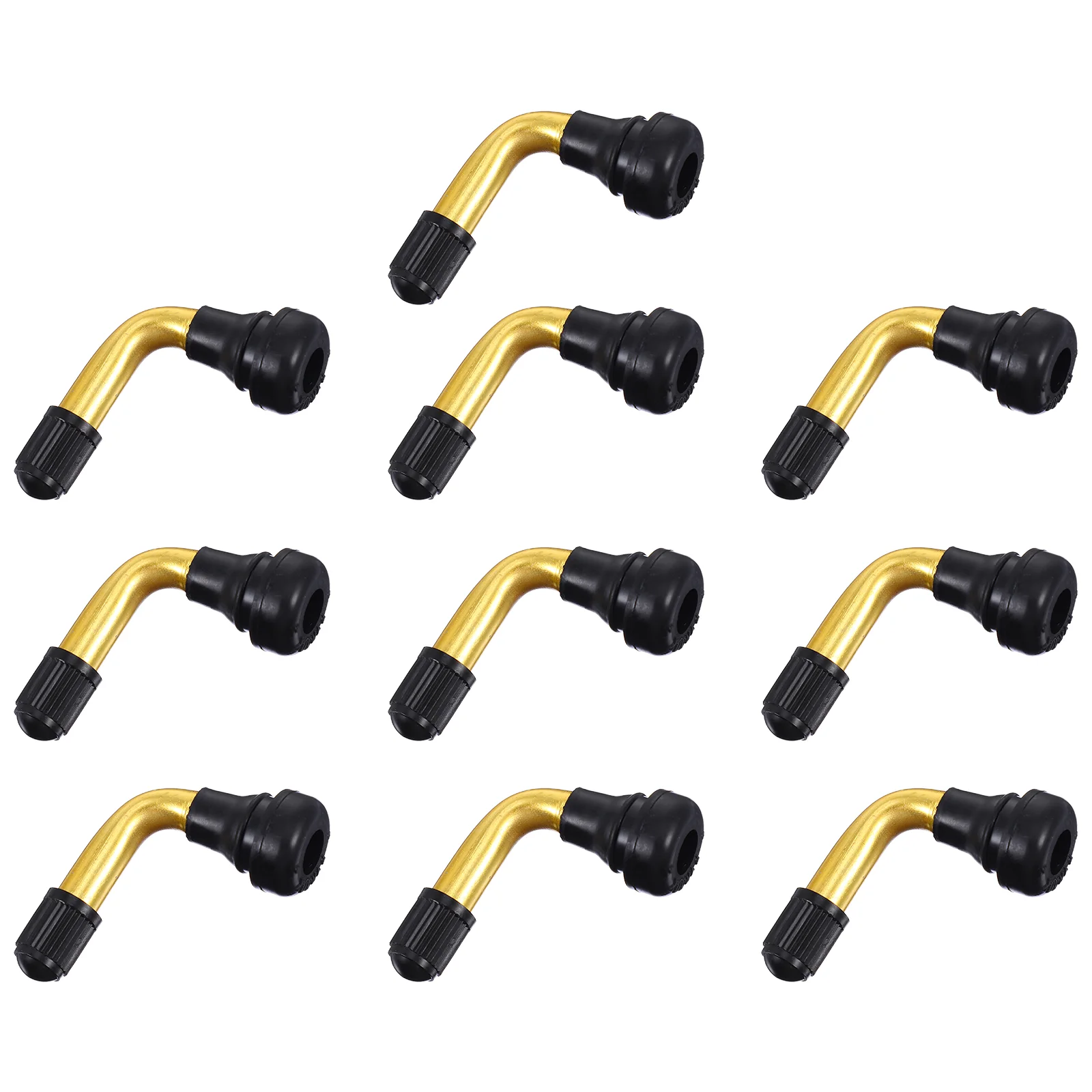 

10 Pcs Valve Tubeless Tire Car Tires Car Stems Extender Adapter Curved Mouth Bent Extension Rubber