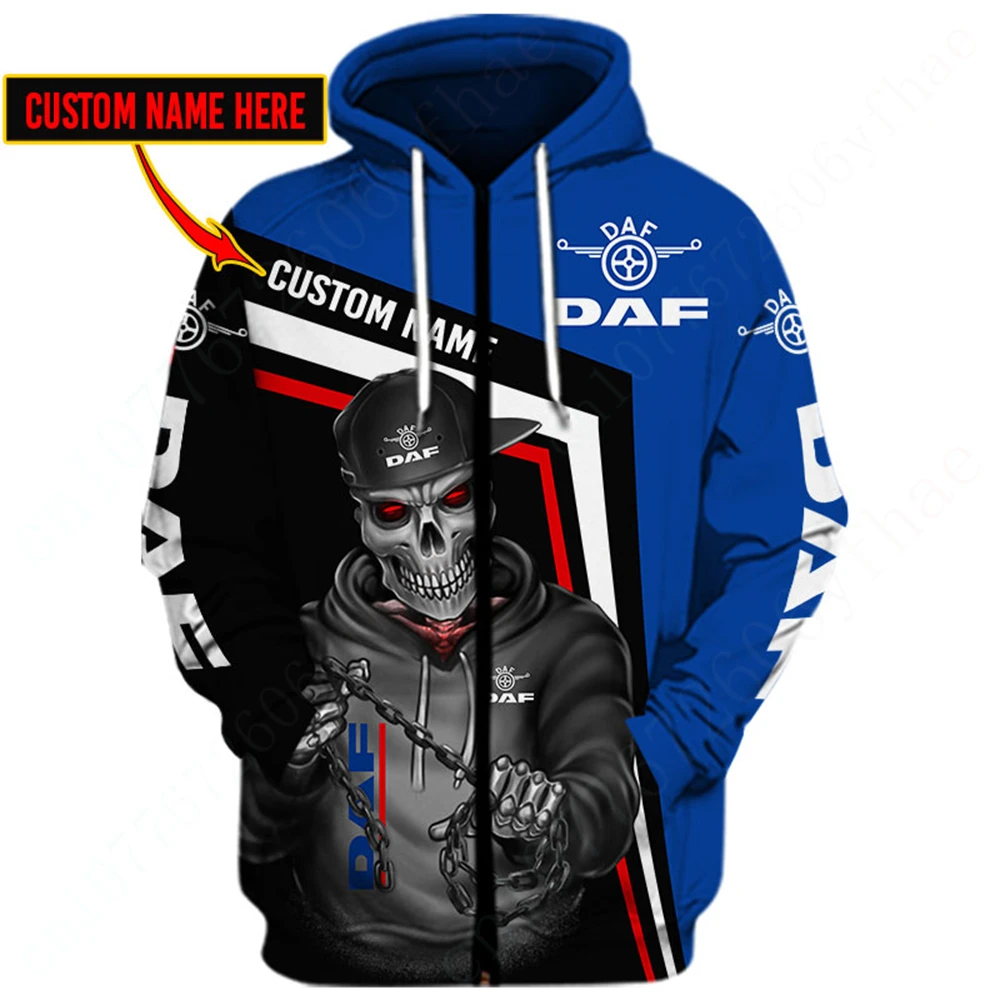 DAF Casual Hoodies For Men Women Harajuku 3D Printing Sweatshirt Anime Zip Hoodies Essentials Pullover Top Unisex Clothing