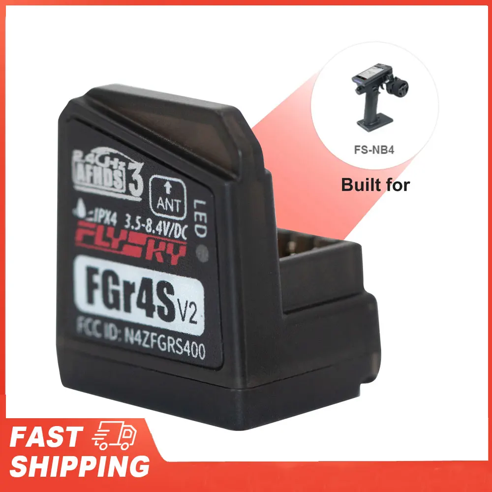 Récepteur FlySky FGr4S V2 AFHDS3 4 canaux 2.4GHz pour RC voiture bateau