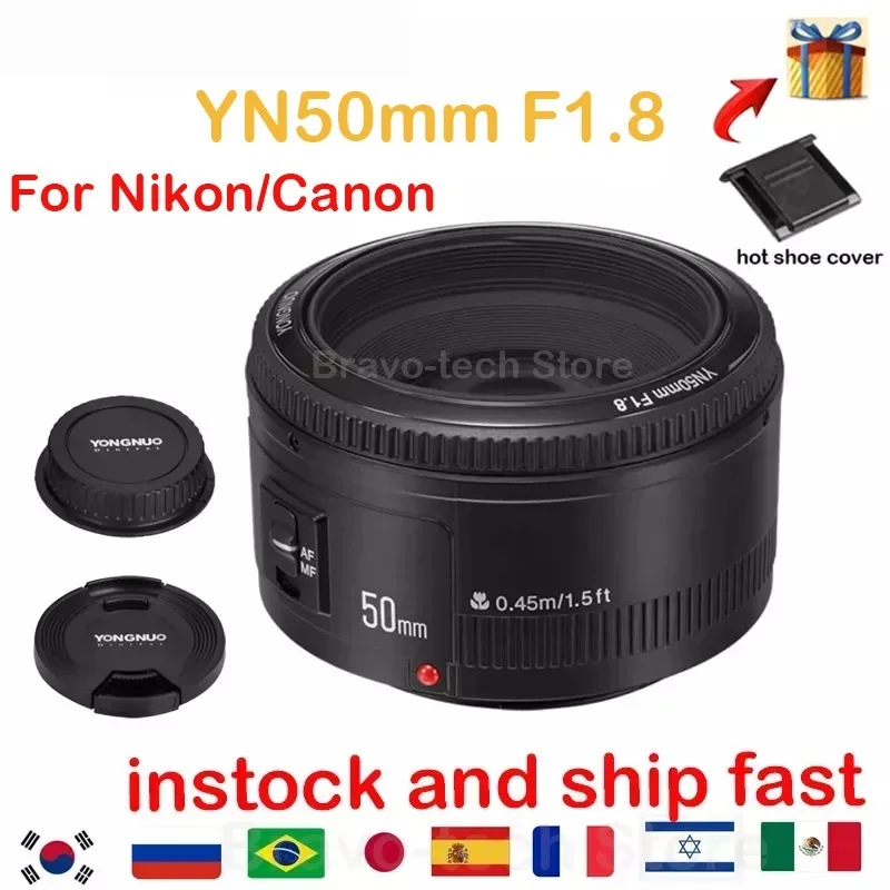 

Новый объектив YN50 мм F1.8 F1.8II EF 50 мм f/1,8 Автофокус YN50 апертура AF камера для Canon EOS 60D 70D 5D2 5D3 600D DSLR камера