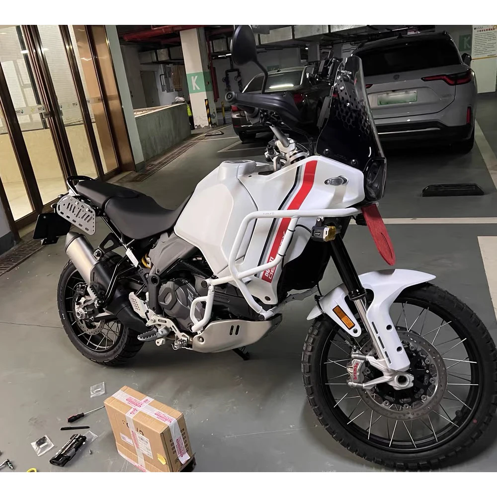 - New Motorcycle Saddlebag Support Bar Mount Bracket For Ducati Desert X Aluminium Alloy Hanging Bag Holder Luggage Carrier