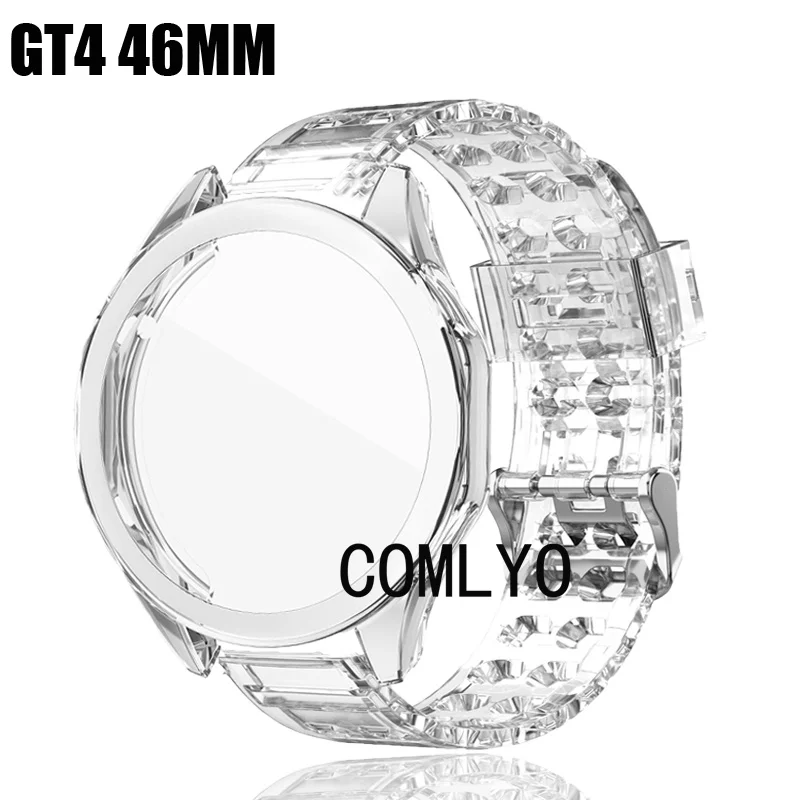 

Чехол 2 в 1 для Huawei watch GT 4 46 мм, мягкий ТПУ чехол с полным покрытием GT4, бампер, защитный корпус, ремешок из ТПУ, прозрачный для женщин и мужчин