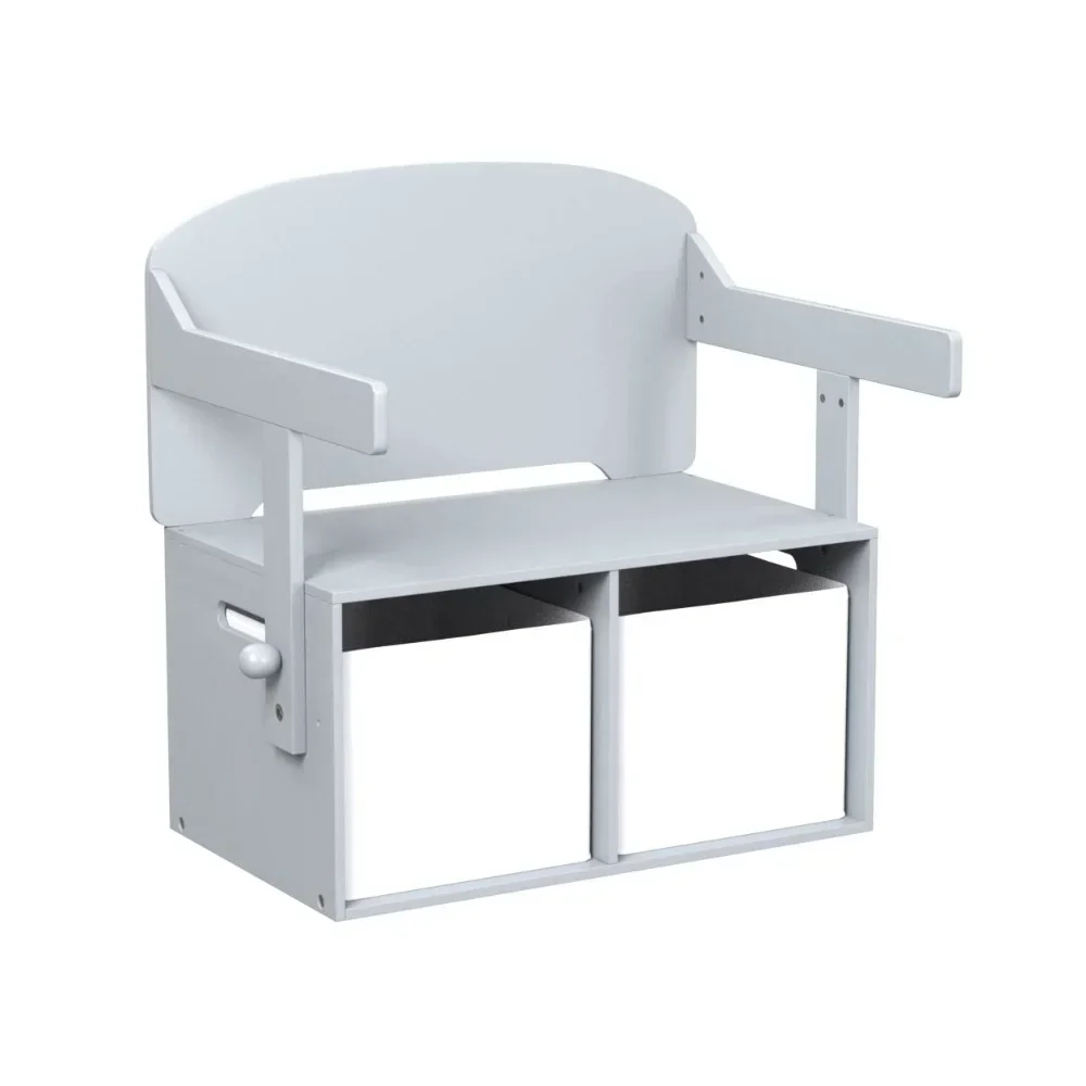 Delta Children MySize Kids Convertible Activity Bench-Greenguard Gold Certified, Grey kids table and chair set