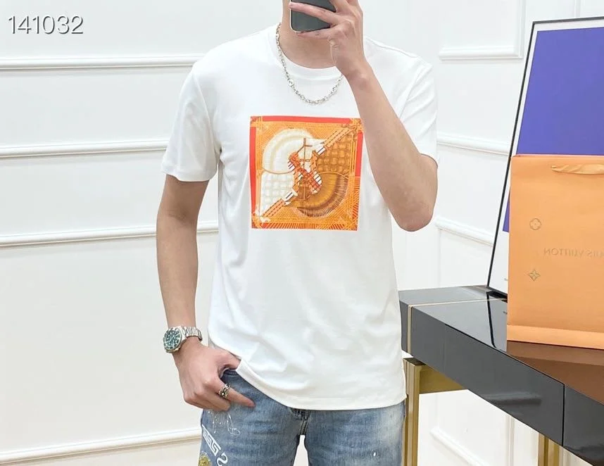 

Fashion zc9855 Men's Tops & Tees 2022 Runway Luxury European Design Print party style T-Shirts Men's Clothing