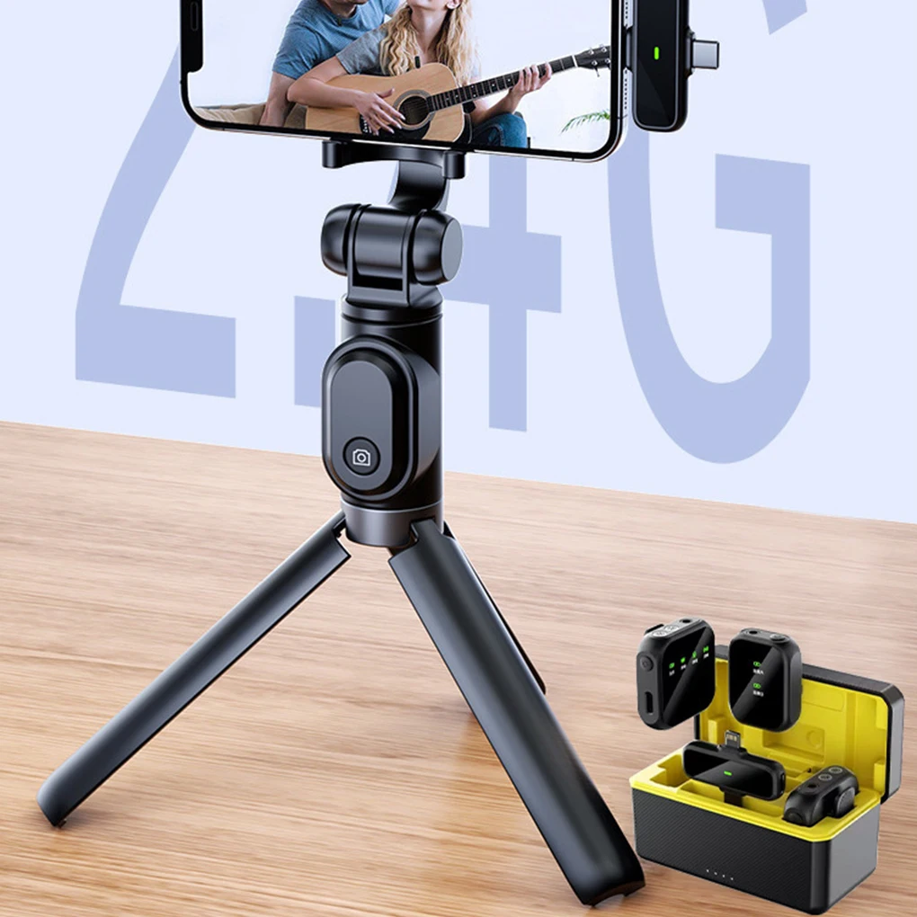 Portable Wireless Lavalier Microphone Charging Case Mic Noise Reduction Audio Video Recording for Phone Notebook Live Gaming Mic