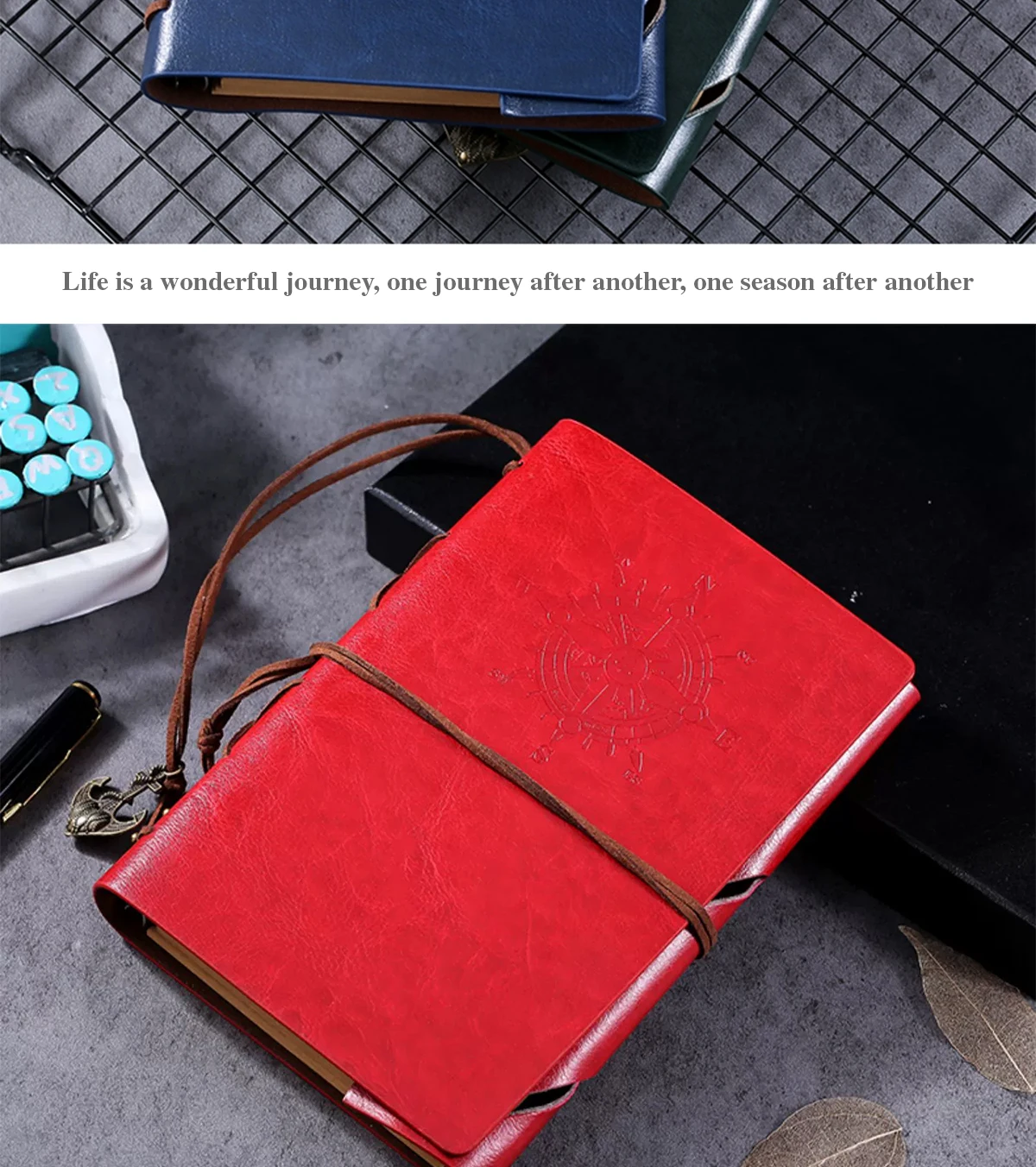 Kawaii Kreative Retro Pirate A7 Notebook Student Reise Planung Notizblock Nautischen Lose-blatt Notebook Leder Abdeckung A6 Tagebuch – Detail 12
