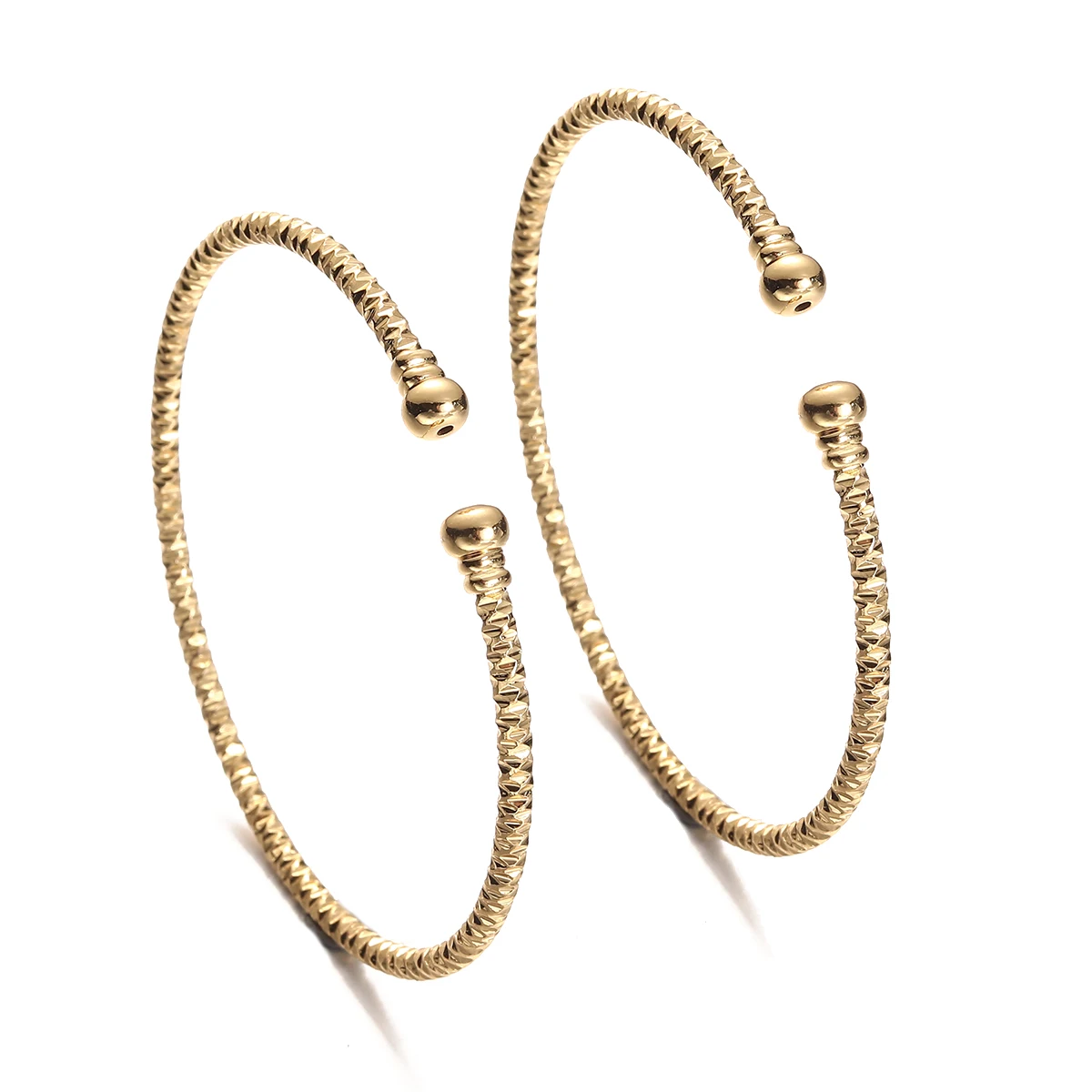 2 Pcs Golden Color Women Dubai Bride Wedding Ethiopian Bracelet Africa Bangle 2
