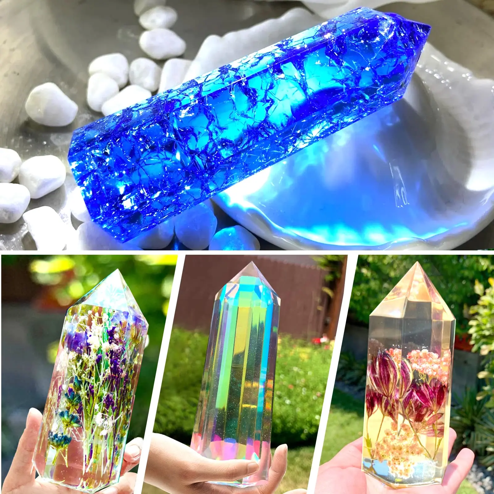 Large Crystal Tower Resin Molds - 3 Pcs - Epoxy Resin Molds,DIY