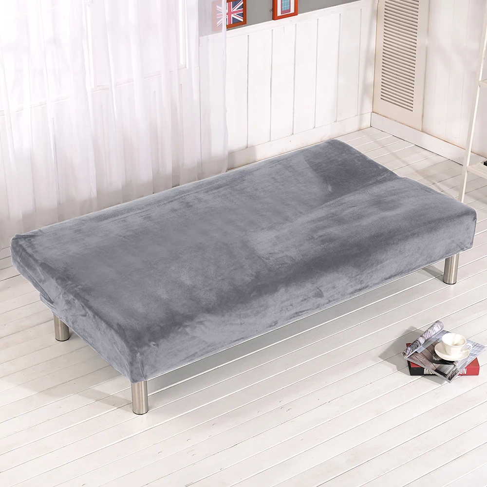 Plush Armless Sofa Bed Cover Folding Seat Slipcover Stretch Sofa Covers Elastic Couch Protector Washable Removable Slipcovers 3