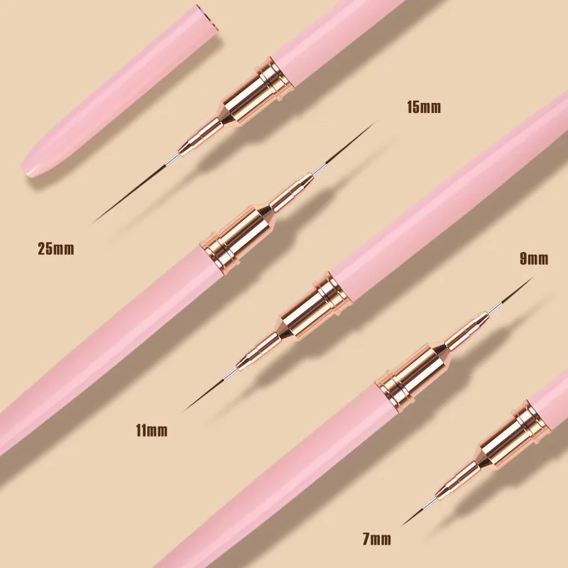 Nail Art Liner Brushes Set Elongated Lines Striping Drawing UV Gel Painting Nail Design Pen Professional Manicure Tool 5 Pcs