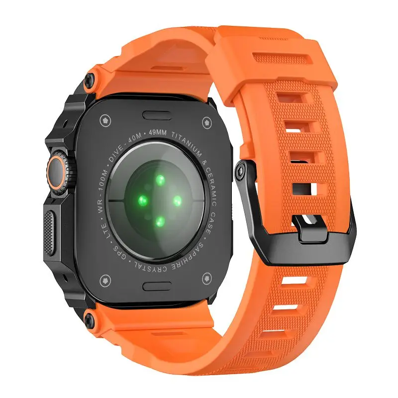 Rugged Silicone Strap with Protective Metal Bumper Cover