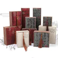 Chinese Embroidered Jewelry Box Hanmade Fabric Necklace Storage Bangle Display Pendant Holder Ring Gift Box 1