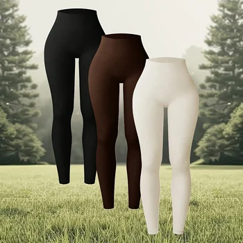 Women's Seamless Knit High Waist Yoga Leggings, Butt Lifting Slim Fit Sports Pants for Running & Fitness Training 1