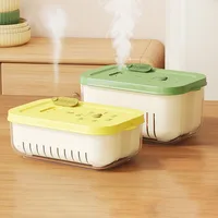 Boîte scellée au réfrigérateur pour légumes et fruits, bac à légumes avec panier de vidange, conteneurs organisateurs alimentaires à Double couche, étui réutilisable 2