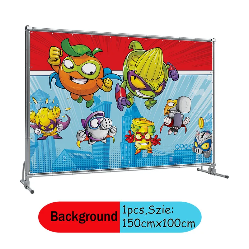 Cartoon Superzings Theme Disposable Tableware Set Birthday Party Baptism Communion Backdround Balloon Plate Decorate Supplie