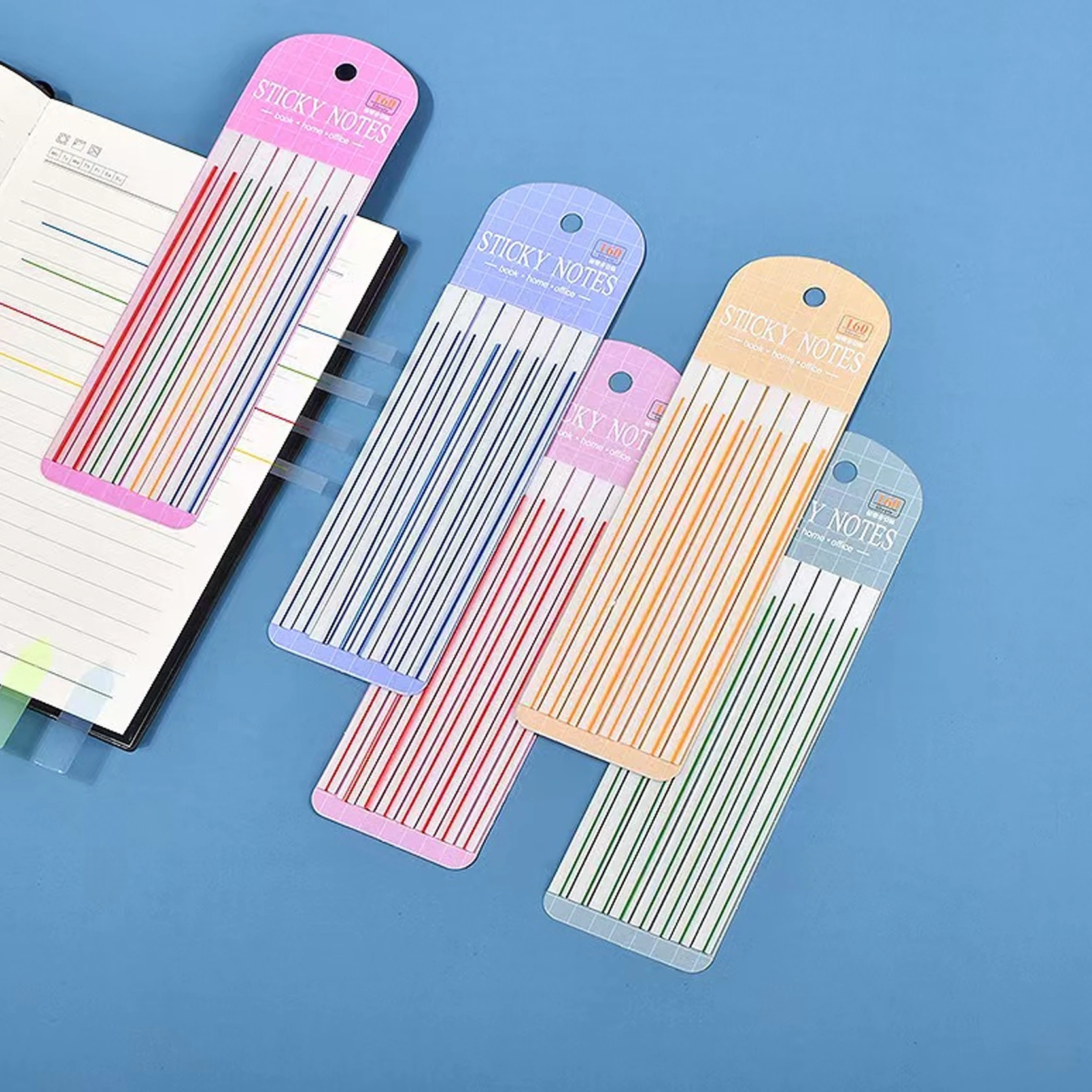 160 Sheets Narrow Sticky Index Strips, Multicolor Self-Adhesive Page Tabs,Slim Sticky Notes for Reading,Study&File Organization - 5