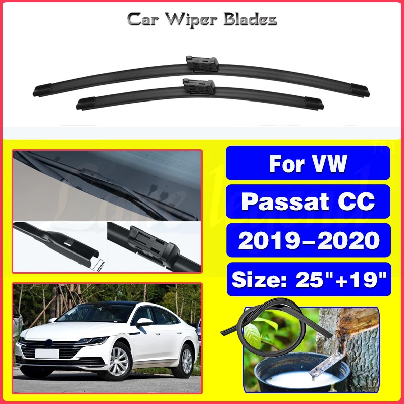 

Car Front Wiper Blades For VW Volkswagen Passat CC 2019 - 2020 Windscreen Windshield Window Brushes Car Accessories 25"+19"