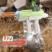 UZI Electric Water Gun Toys with Light USB Charging Automatic Water Absorption for Swimming Pool Play Games Children's Toy Guns 2