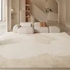 Cream Style Living Room Decorative Carpet Abstract Lines Bedroom Carpet Beige Minimalist Art Luxury Rug Plush Soft Study Rugs IG 4