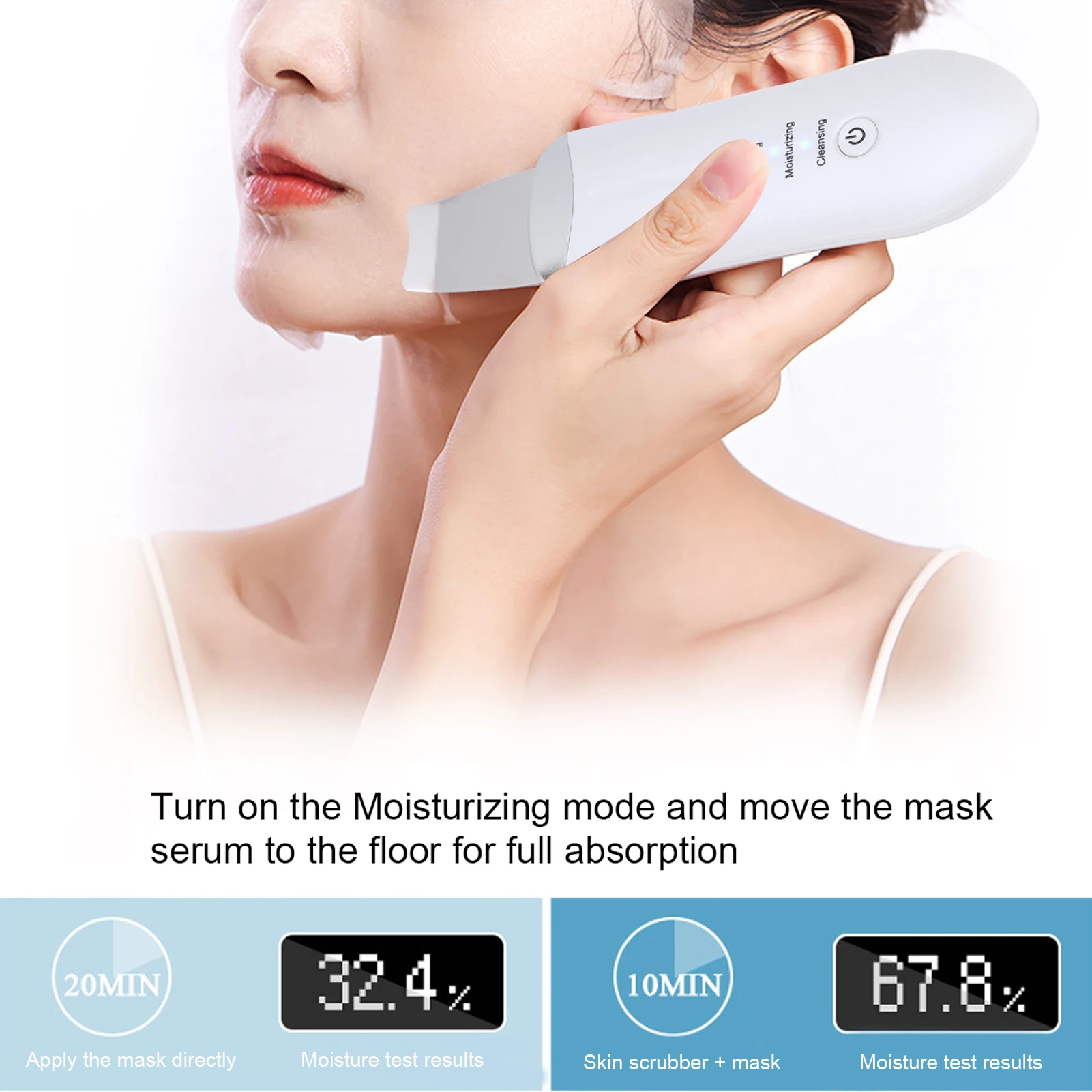 Skin Scrubber Deep Vibrate Facial Cleaner Shovel Spatula Not Ultrasonic Face Scrubber Pore Cleaner Facial Shovel Massage