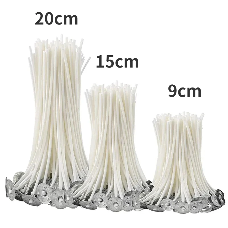 100Pcs/Lot Cotton Candle Wick Flameless Smokeless Wick Candle Light Making Birthday Party Christmas Decor 9/15/20cm