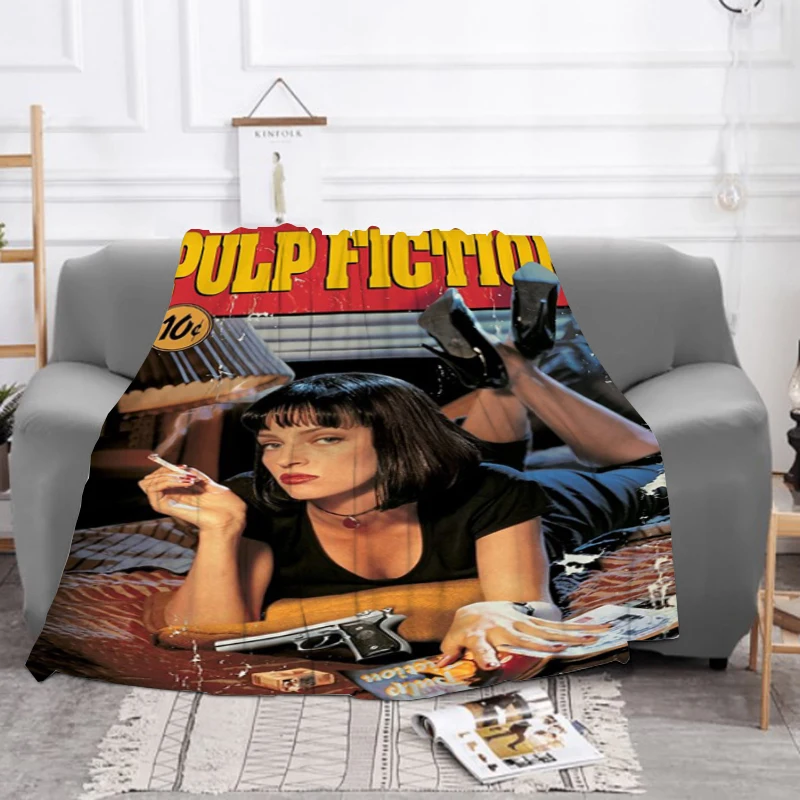 

Pulp Fiction 3D Printing Car Blanket Sofa Winter Fluffy Soft Blankets & Throws Furry Machine Washable Throw Bed Baby Fleece Beds